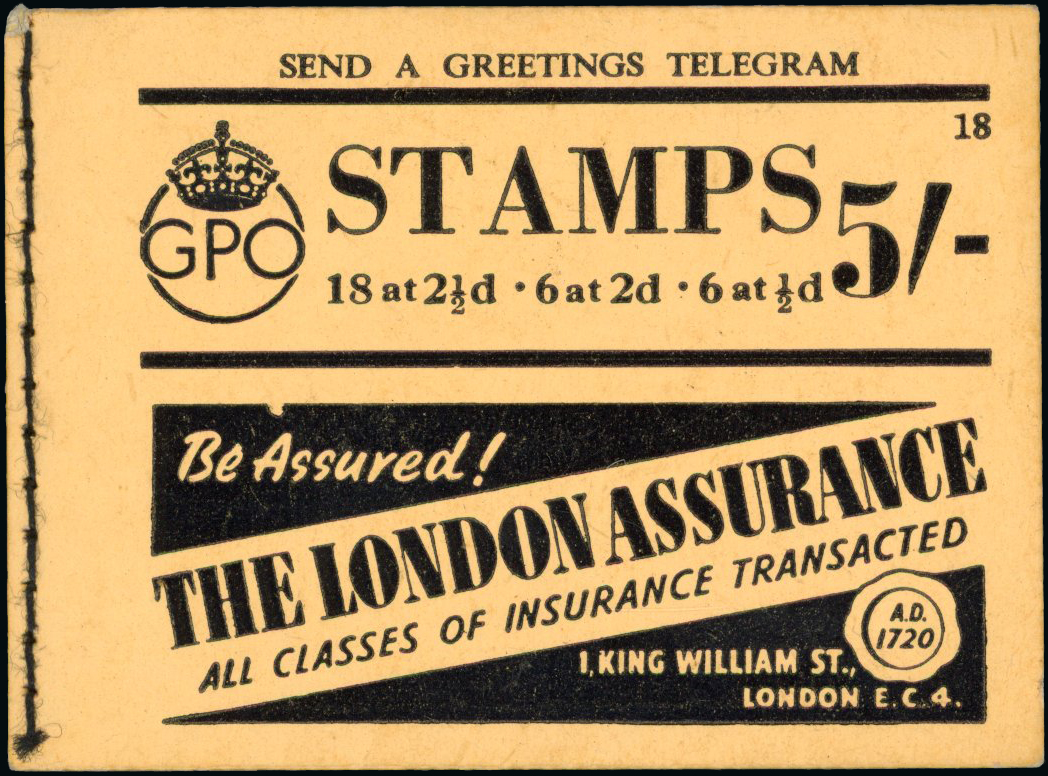 1942 5s Booklet (Edition 18). A very fine and fresh example BD26