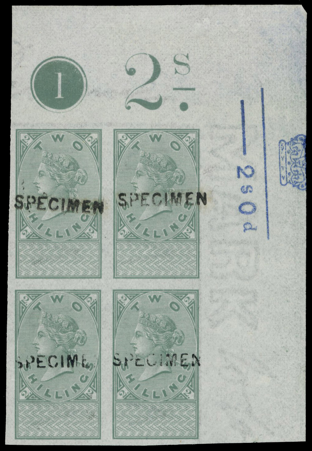 GB Unappropriated Die 2s Specimen block
