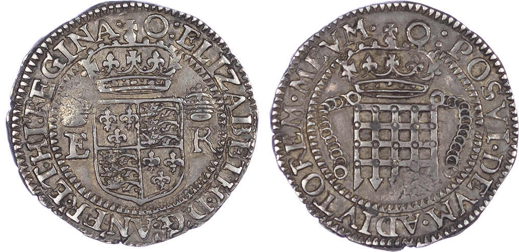 Elizabeth I (1558-1603), One Testern, ‘Portcullis Money’