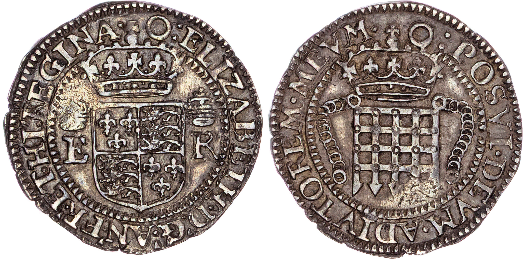 Elizabeth I (1558-1603), AR One Testern, East India Company, ‘Portcullis’ money, Tower (London) mint, mm. O (1600).