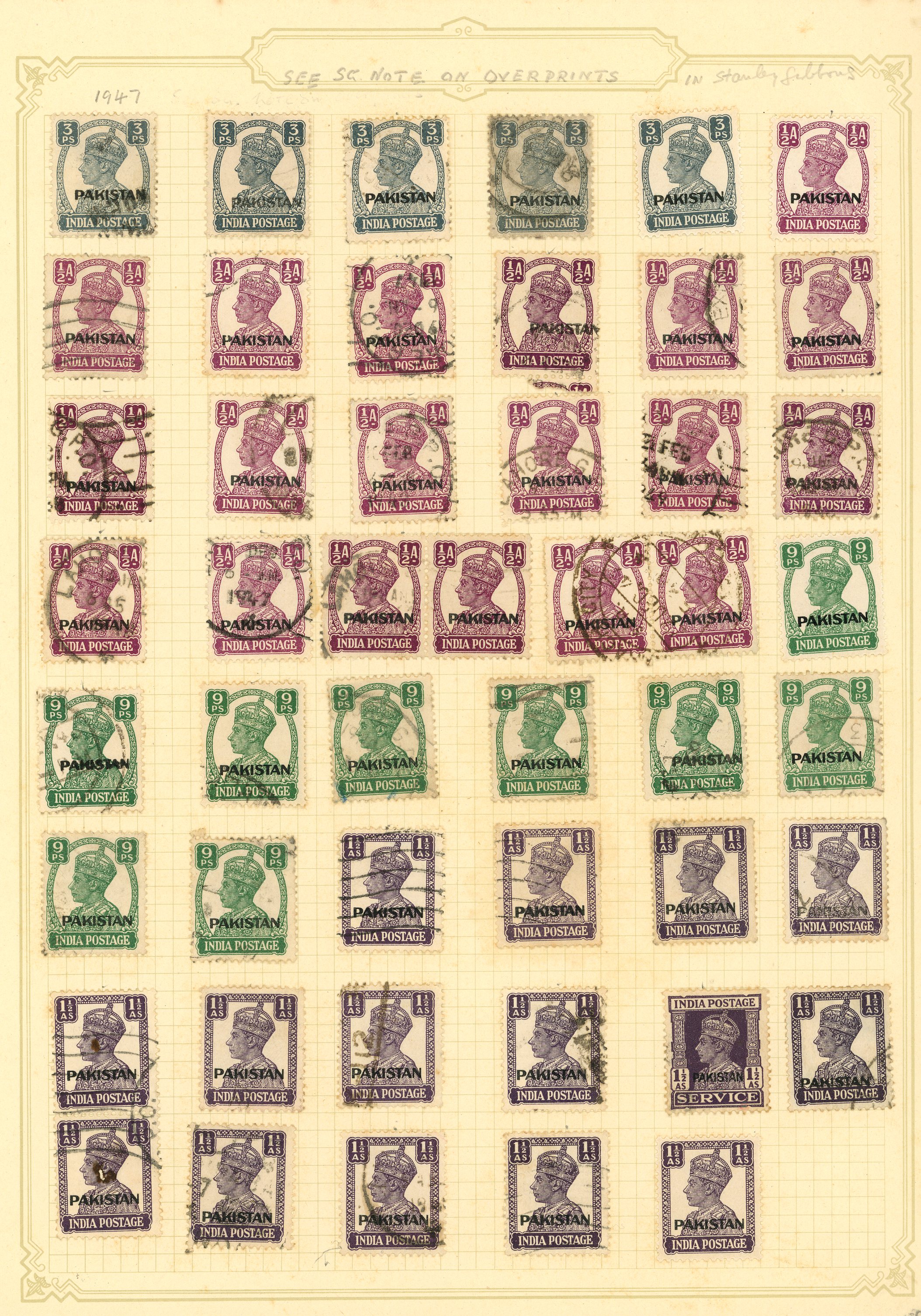 1854-1960s mint and used collection on album leaves, including: 1854 Lithographs with unused ½a blue, 1a red and 2a green,...