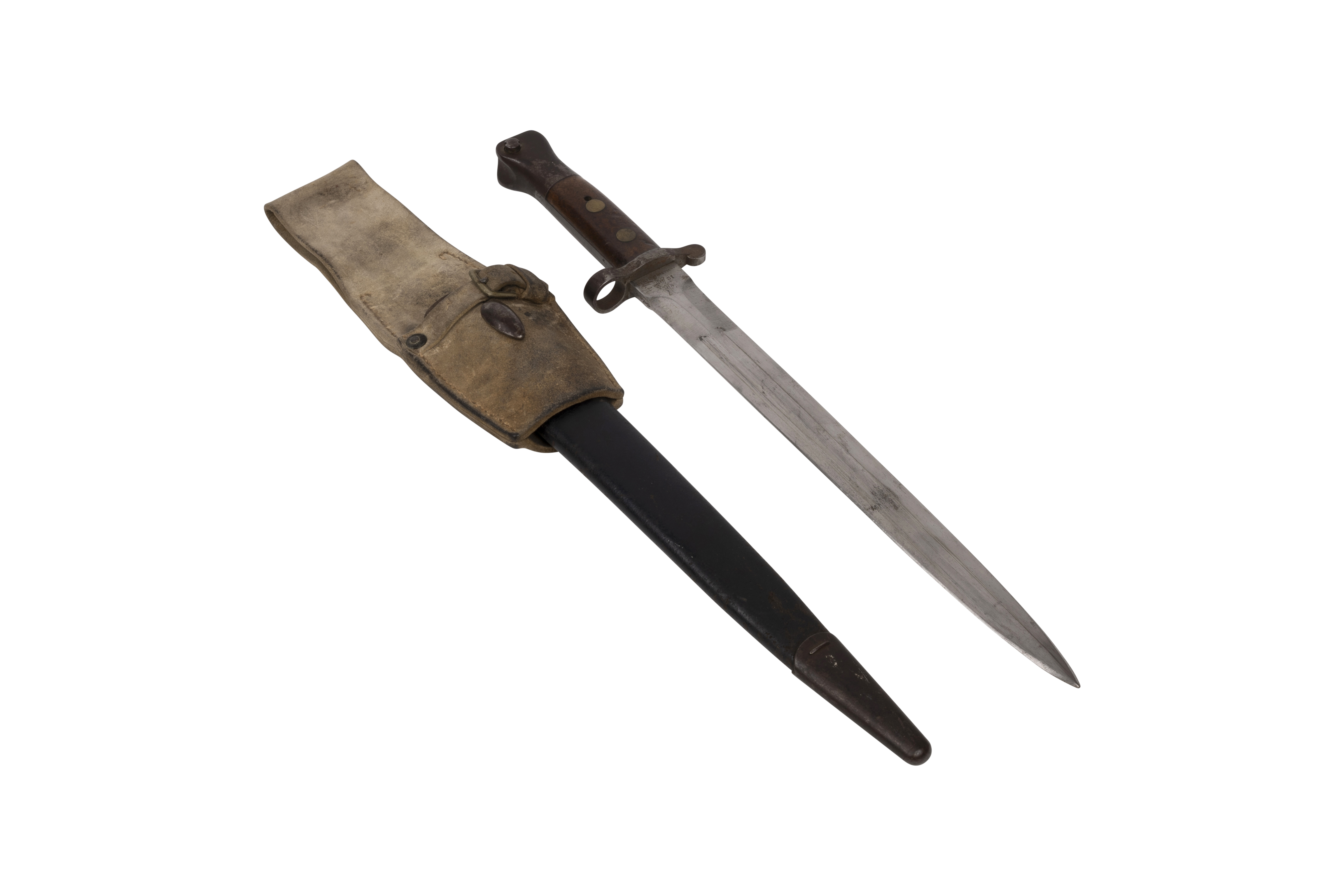 British Slade Wallace Bayonet with Scabbard, dated December 1895, ELE 748 marking 
