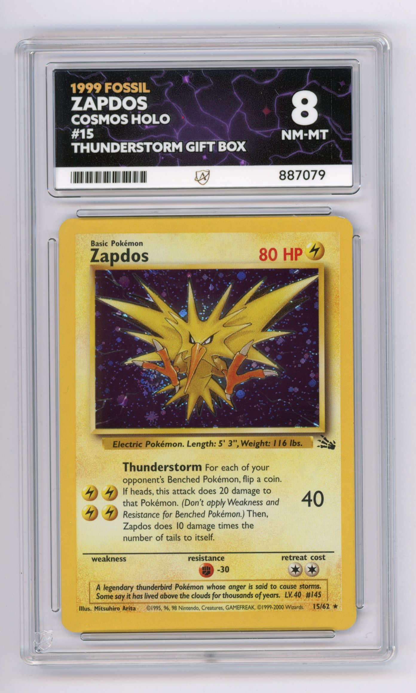 ACE 8 Zapdos #15 Cosmos Holo Version Fossil