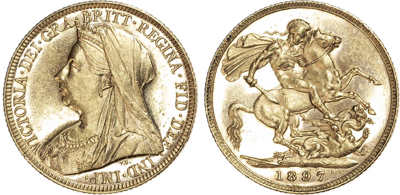 Victoria (1837-1901), Sovereign, 1897, Melbourne mint.
