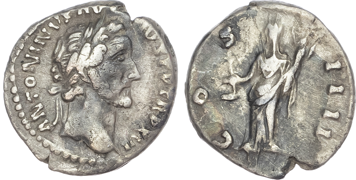 Antoninus Pius (AD 138-161) AR Denarius, Rome, AD 152-153, 2.75g.