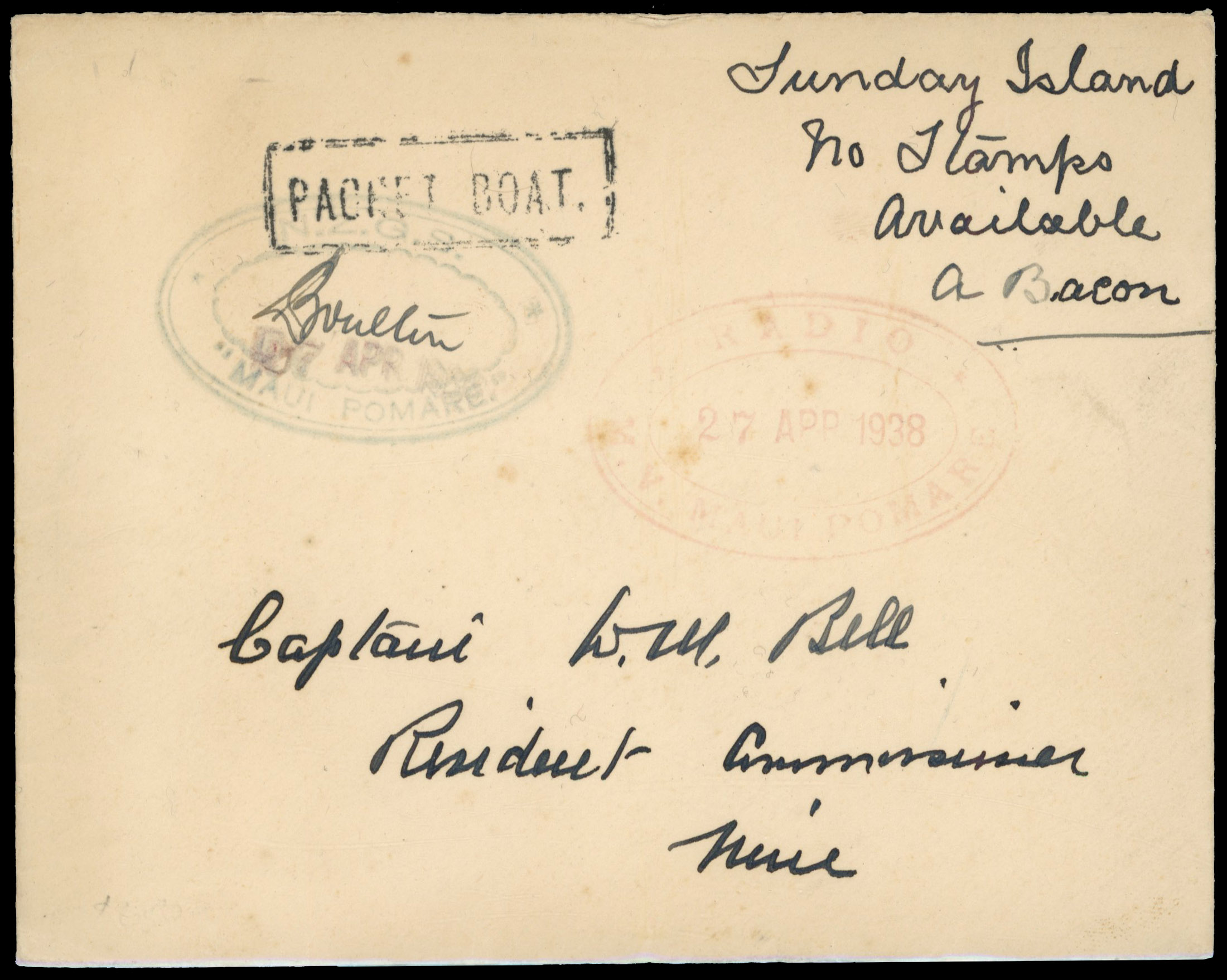NZ 1938 Sunday Island cover