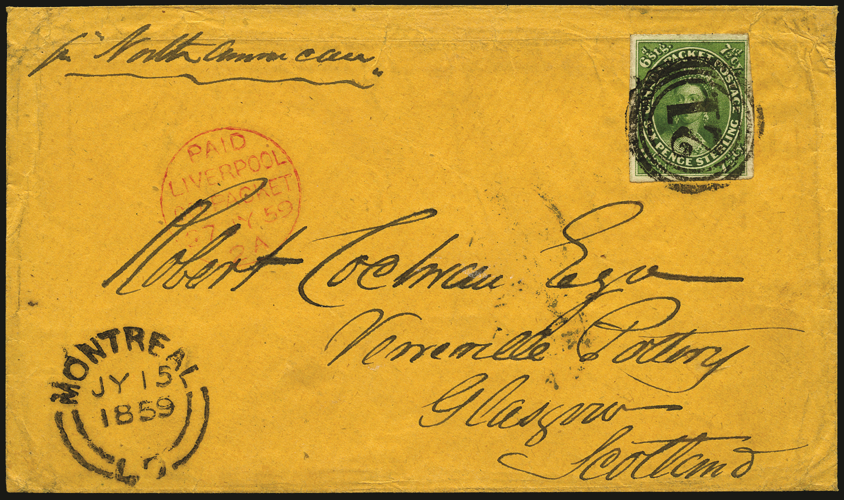 Canada SG 12 on cover to Scotland