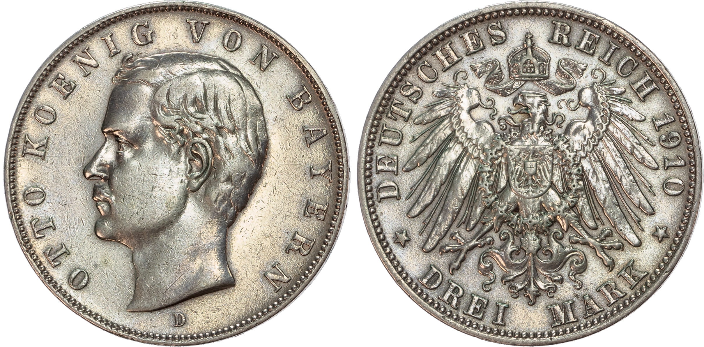 Germany, Bayern, Otto (1866-1913), silver 3 Marks (4).