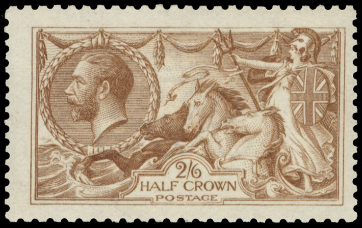 GB 1915 SG 406var 2s6d bright yellow-brown mint