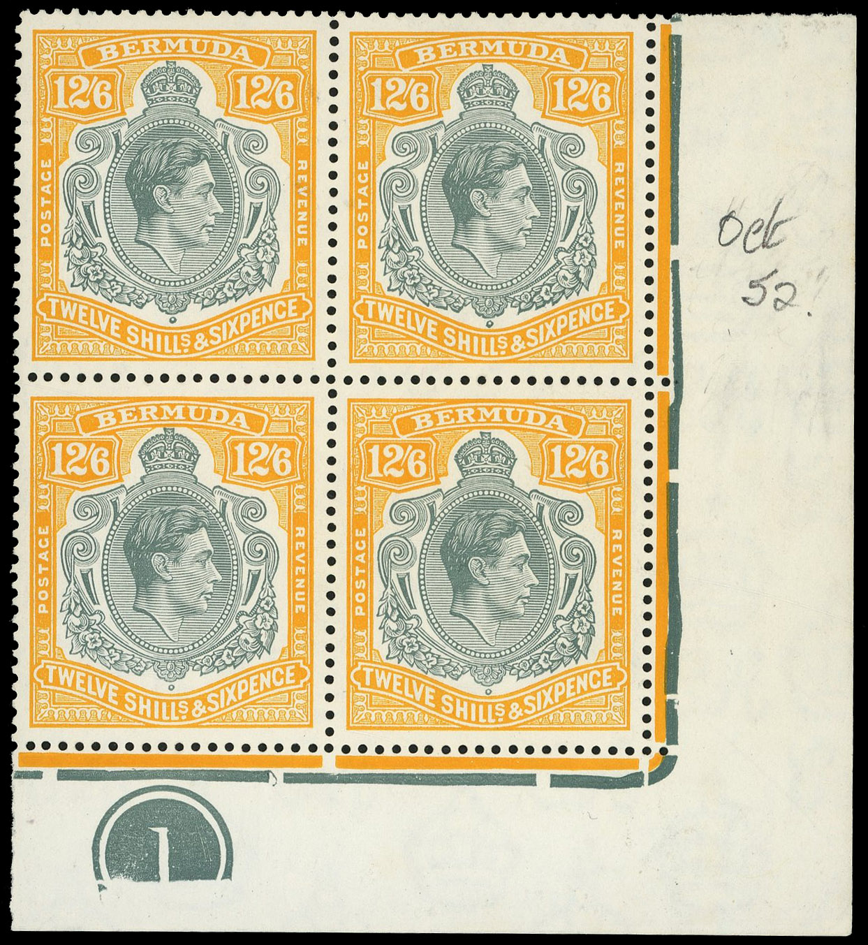 Bermuda SG 120e Plate block mint