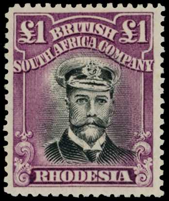 1923 £1 Head Die IIIB, perf 15, white...