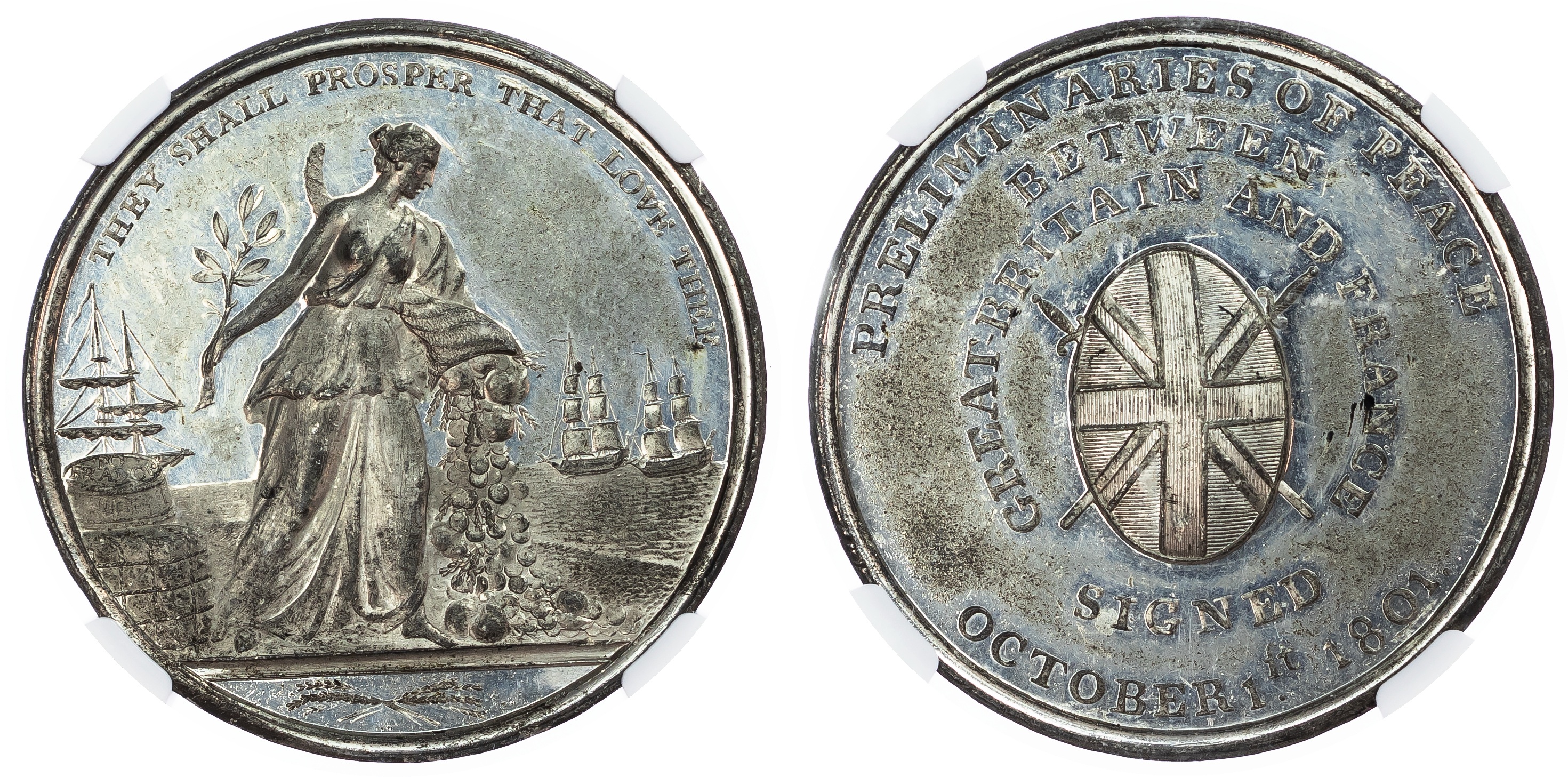 Great Britain. George III WM Medallion, Treaty of Amiens. 1801.