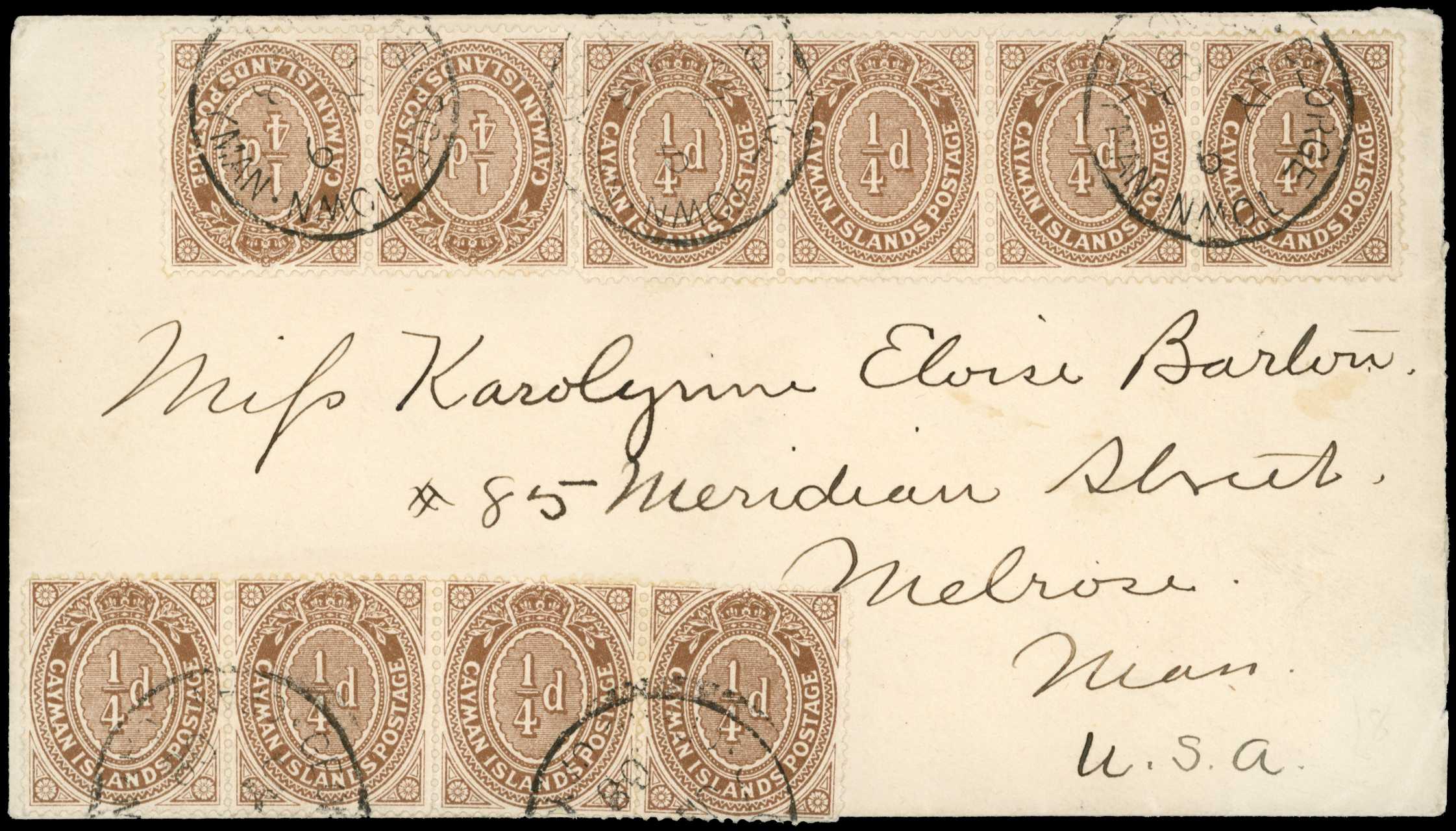 1908-1912 Multiples of the ¼d brown issue...
