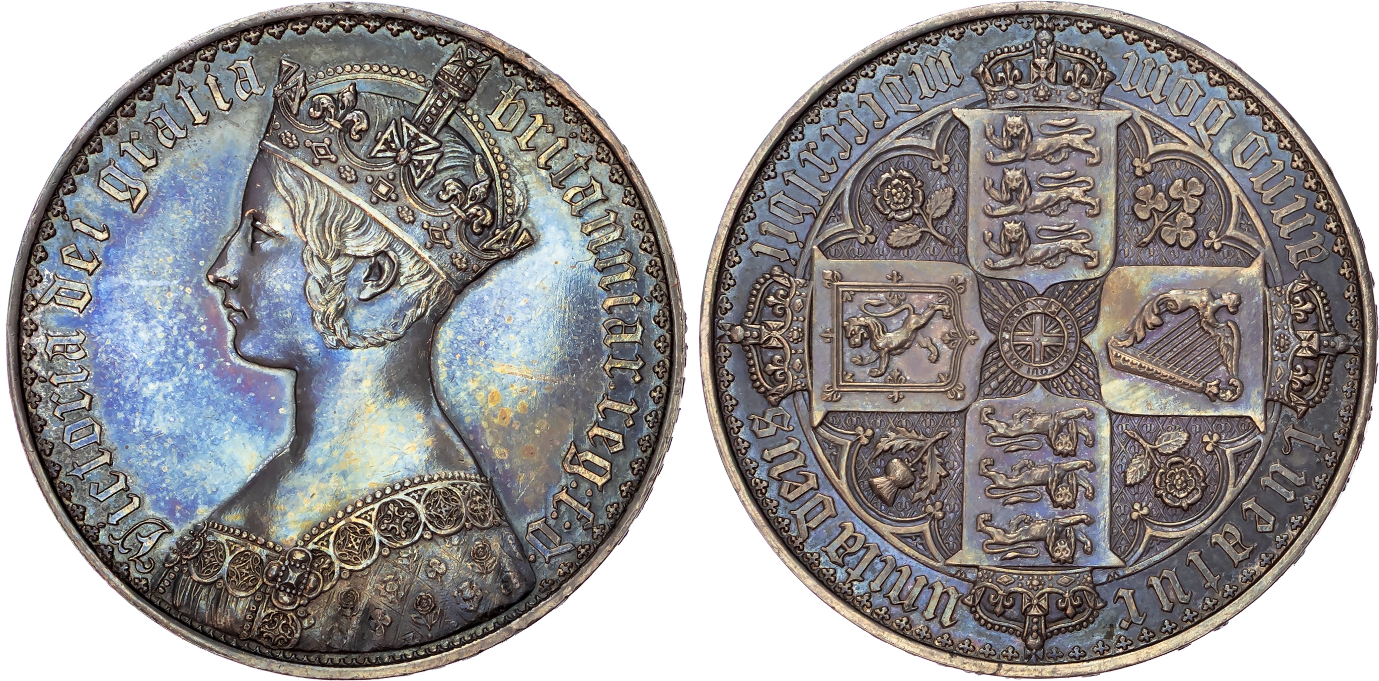 Victoria (1837-1901), Gothic AR Proof Crown, 1847 UNDECIMO.