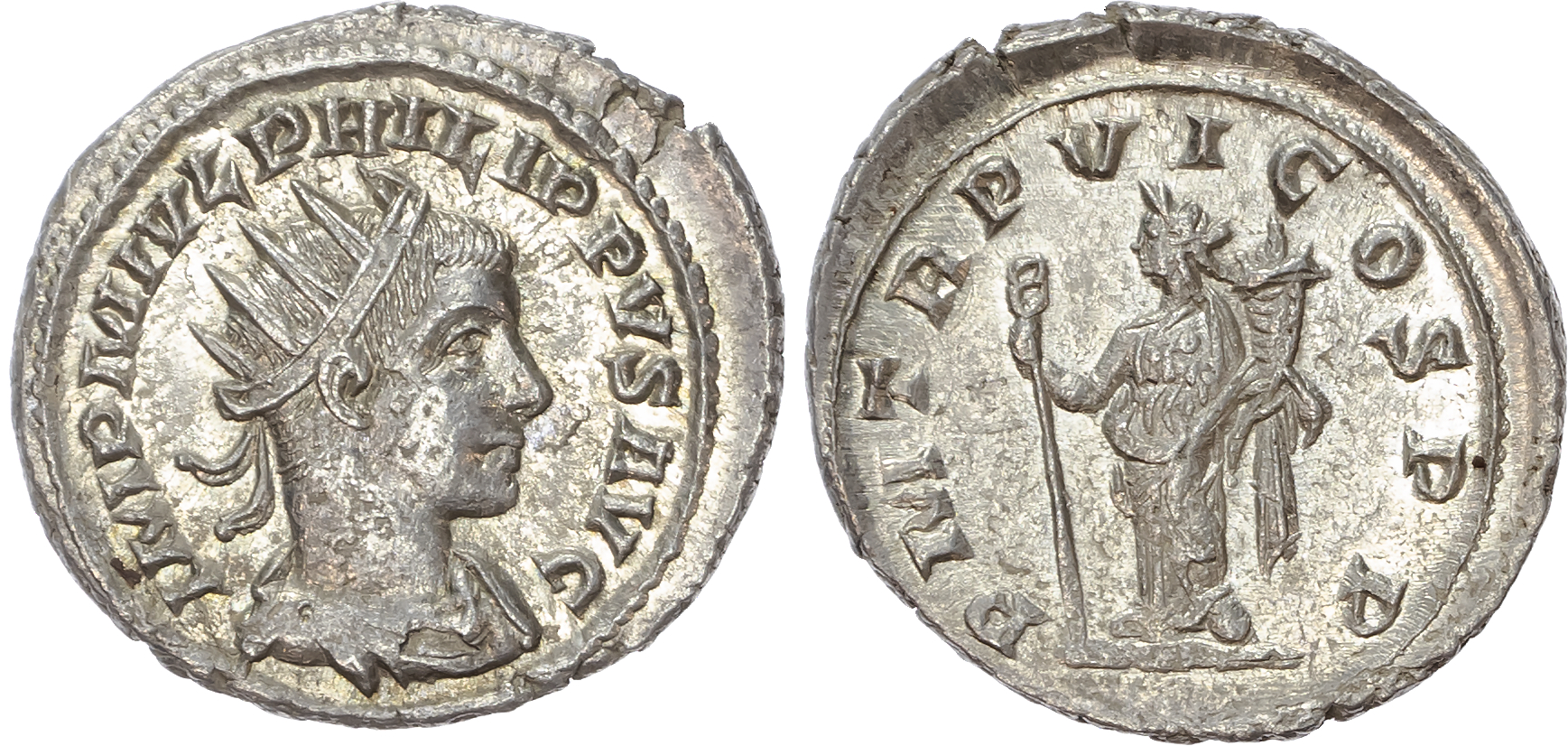 Philip II (AD 247-249) AR Antoninianus, Antioch, 4.62g.