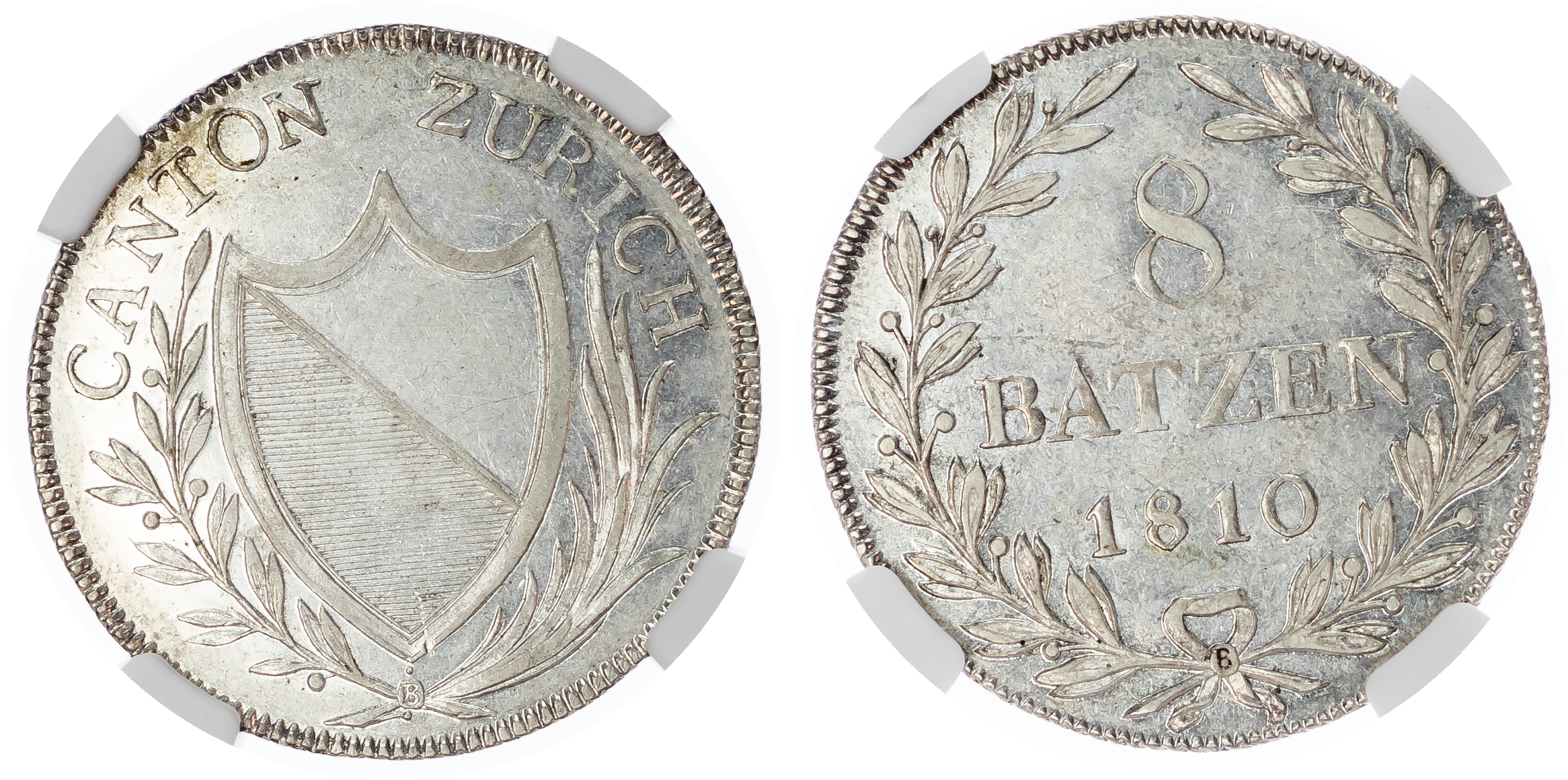 Switzerland. Canton Zurich AG 8 Batzen. 1810B.