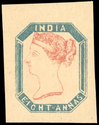 † India 1890(?) ‘Thuillier’ essay, 8a pale blue and orange-red