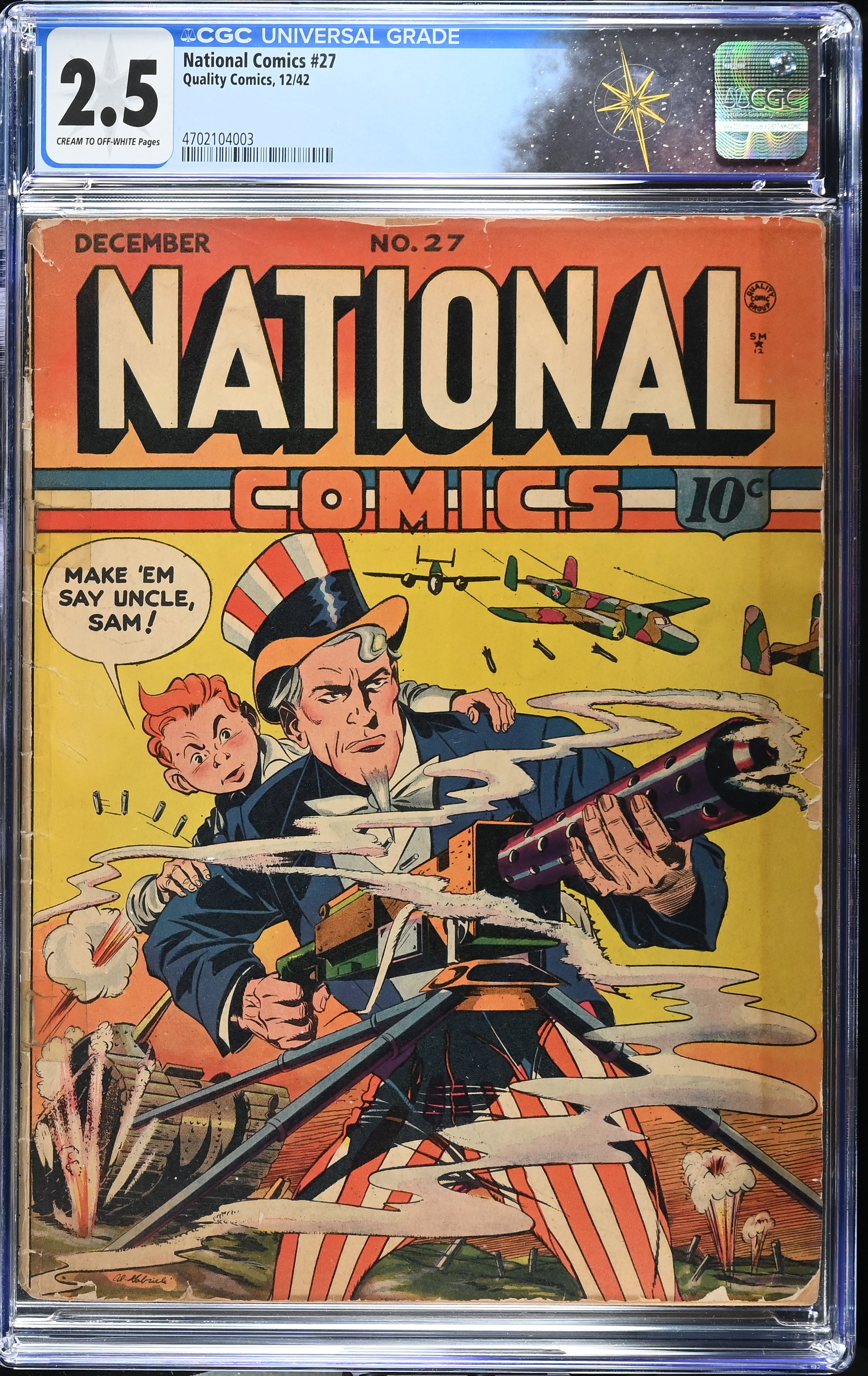 National Comics #27 (Quality Comics, 1942) CGC 2.5 - Uncle Sam cover