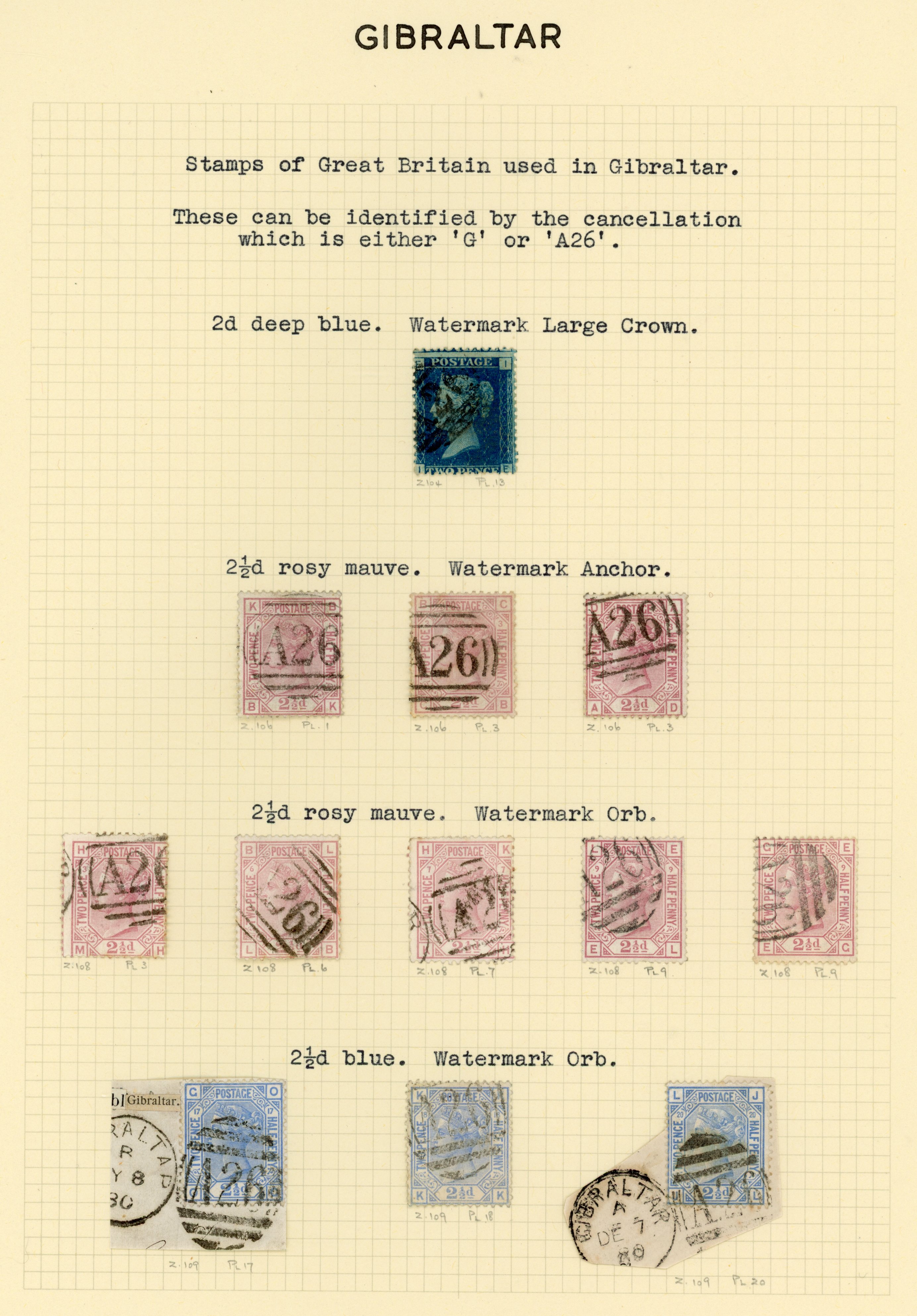 Gibraltar; GB used in collection