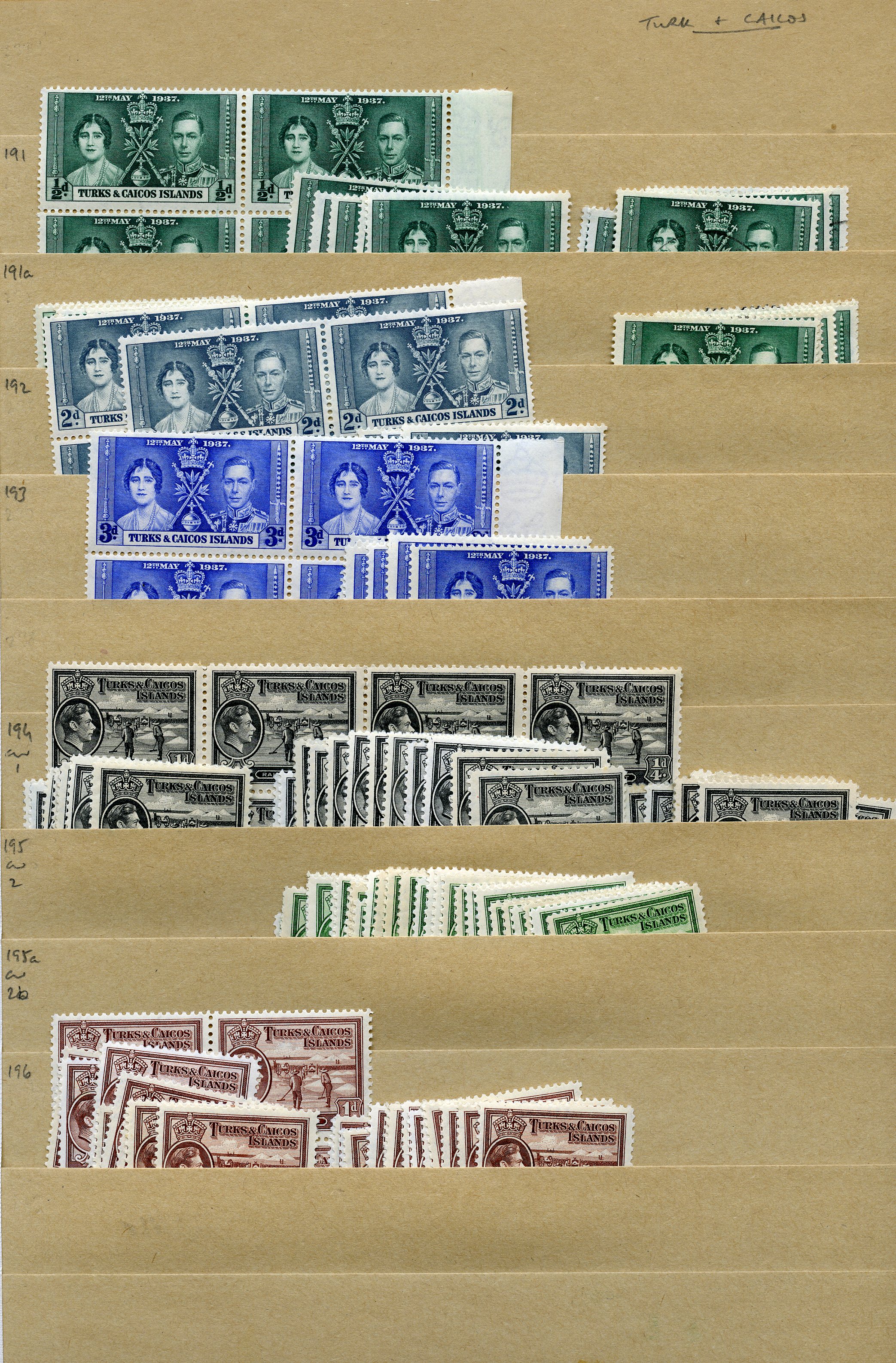 1937-52 KG VI stock on manila stocksheets,...