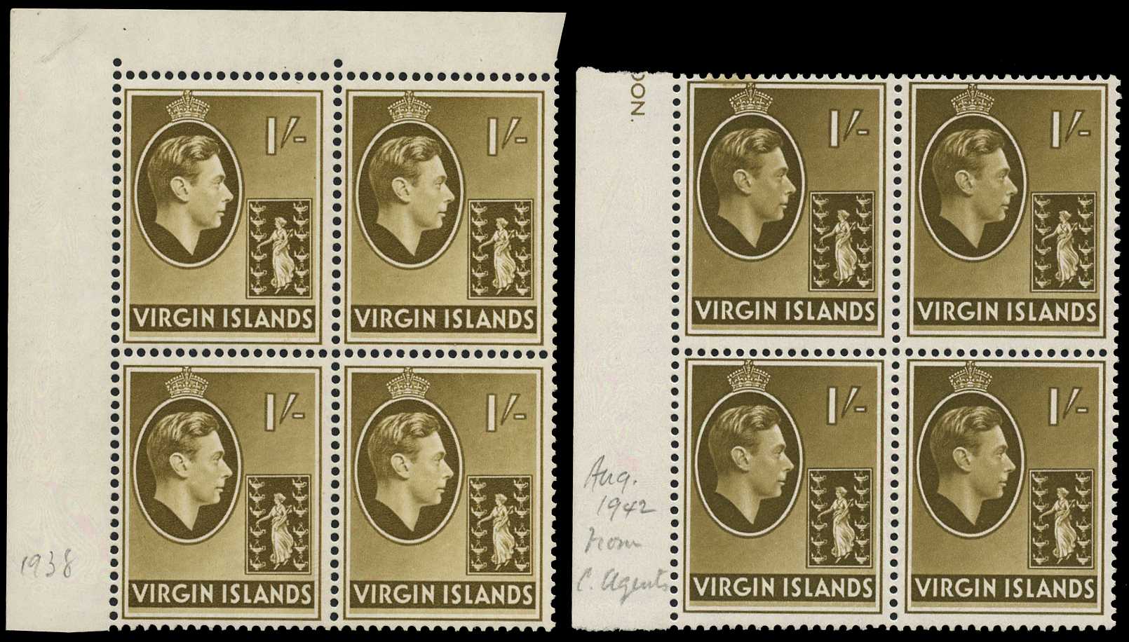 1938 and 1942 printings of the 1/-...