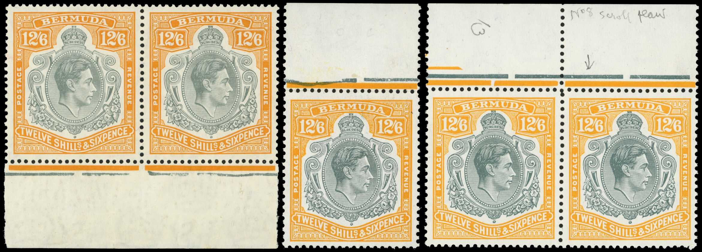 1940 12/6d grey and pale orange lower...