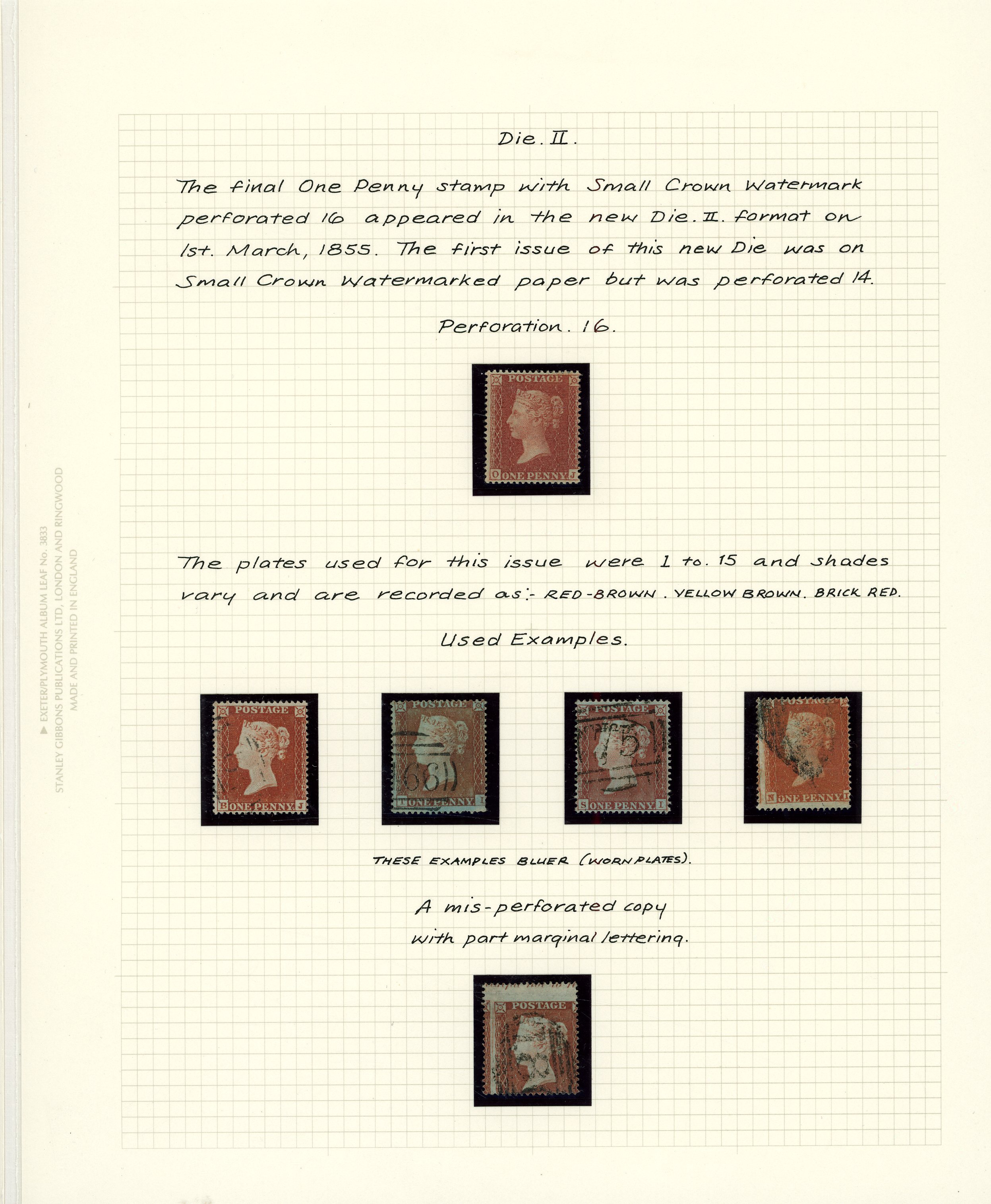 1854-62 1d Red-brown & 2d Blue perforated ‘Stars’ issues.