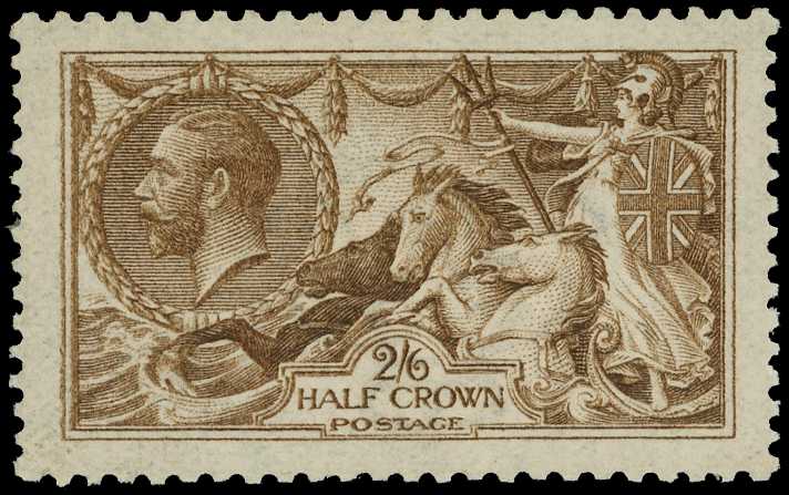 1915 De La Rue 2/6d deep yellow-brown...