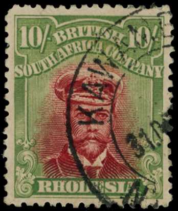 1917-20 10/- Head Die IIIA, perf 14. Fine...