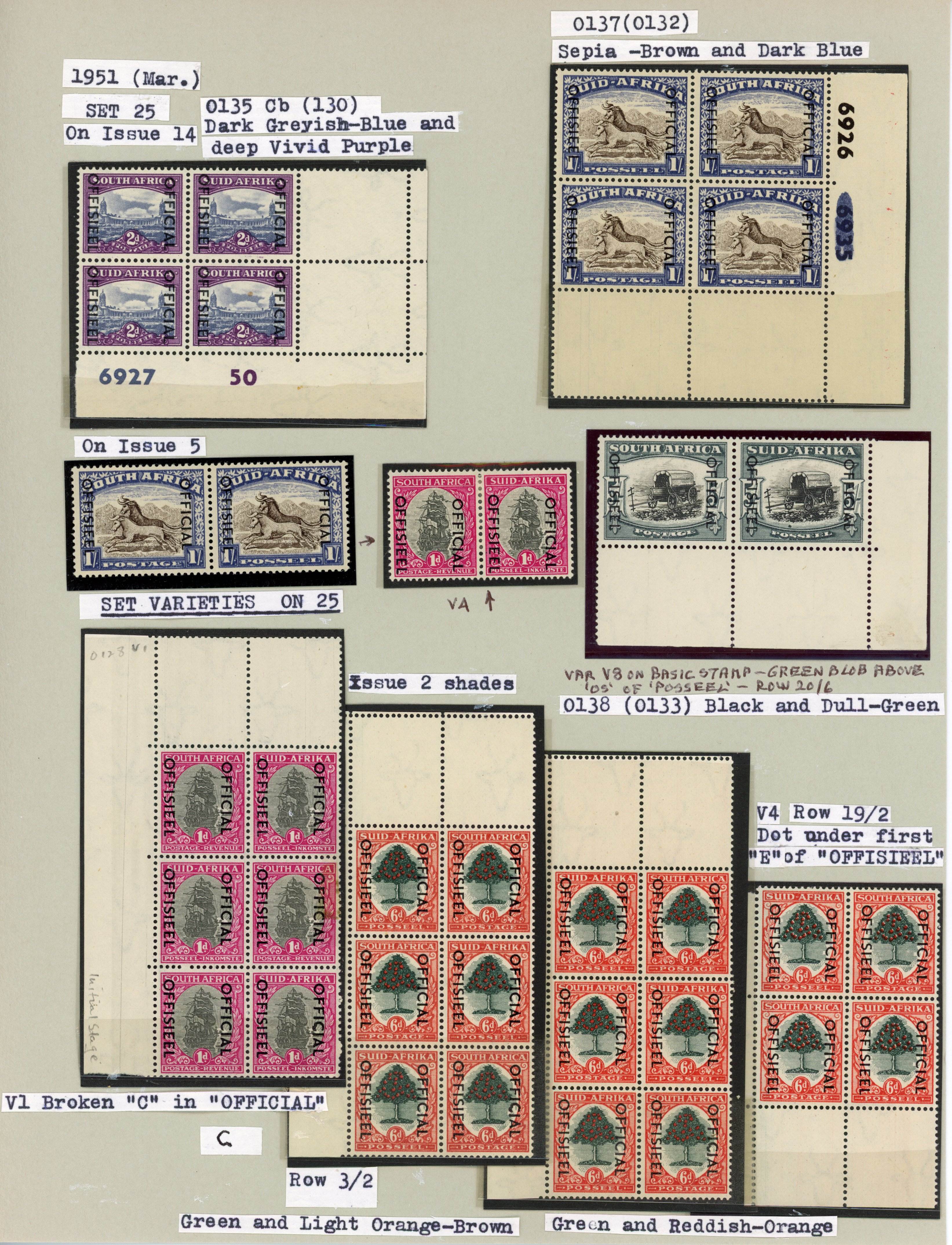 South Africa SG O41/50 collection mint