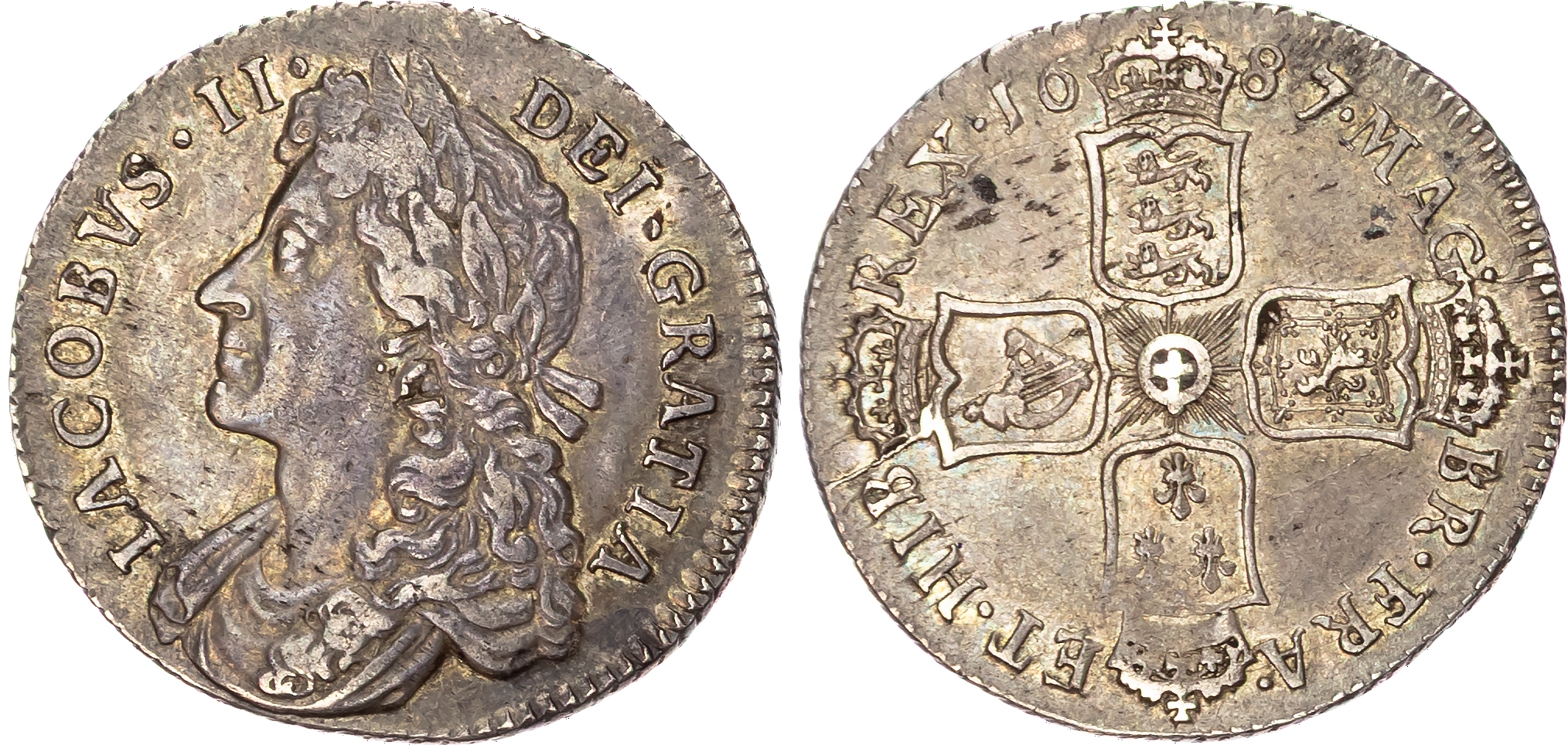 James II (1685-1688) Shilling, 1687/6.