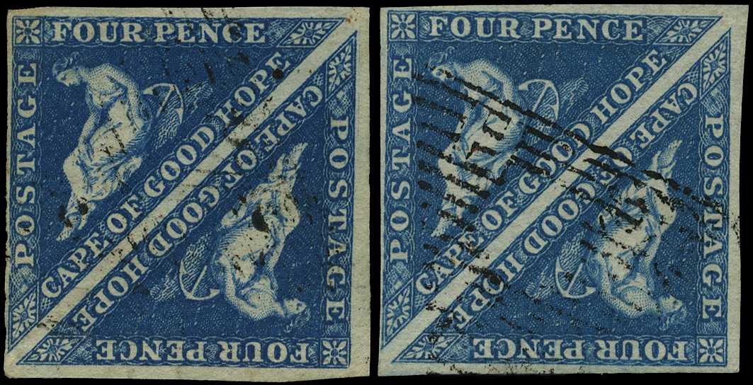 1855-63 4d deep blue and 4d blue, each in...