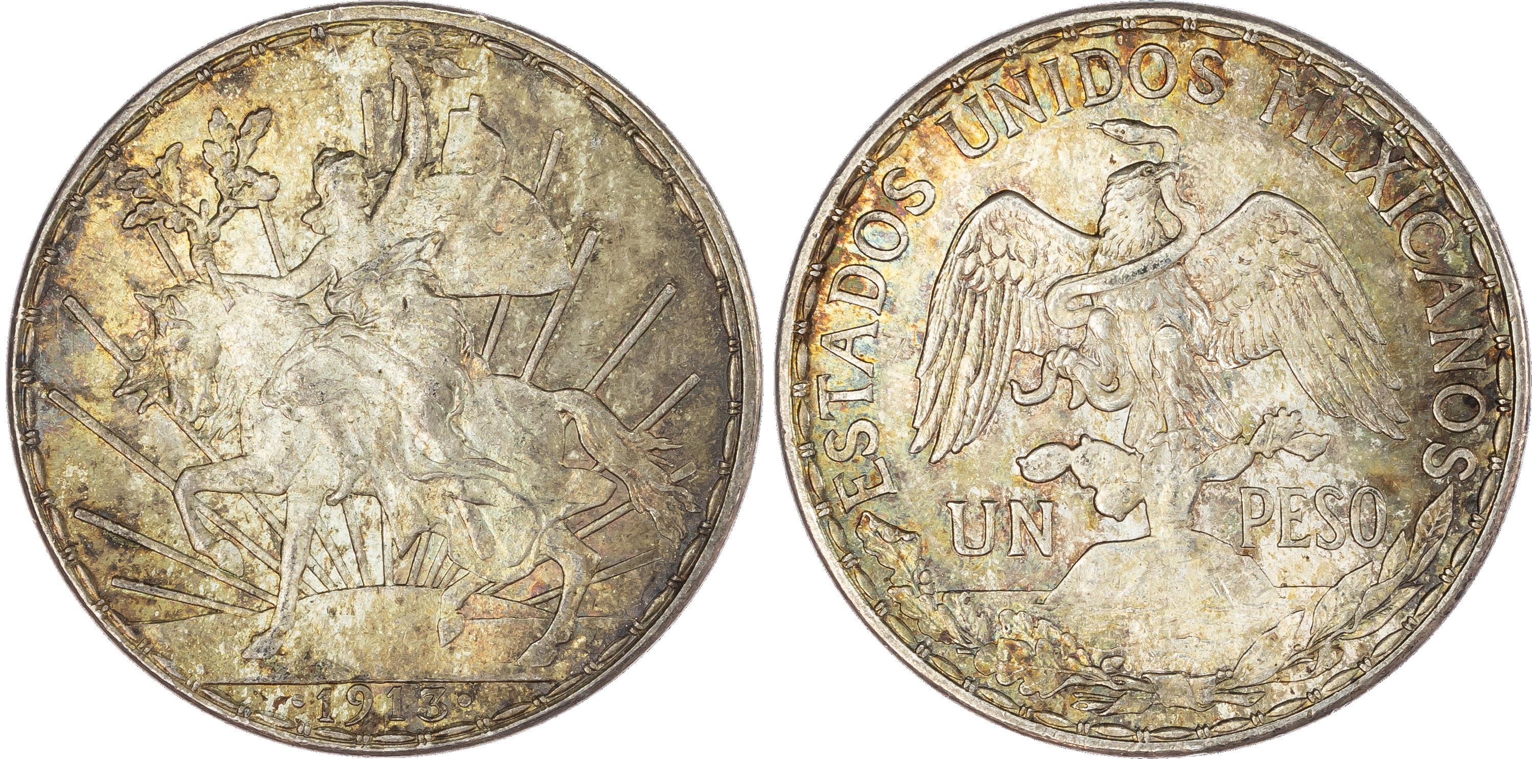 Mexico, Estados Unidos Mexicanos, silver Peso, ‘Caballito’ type, 1913, Mexico City mint