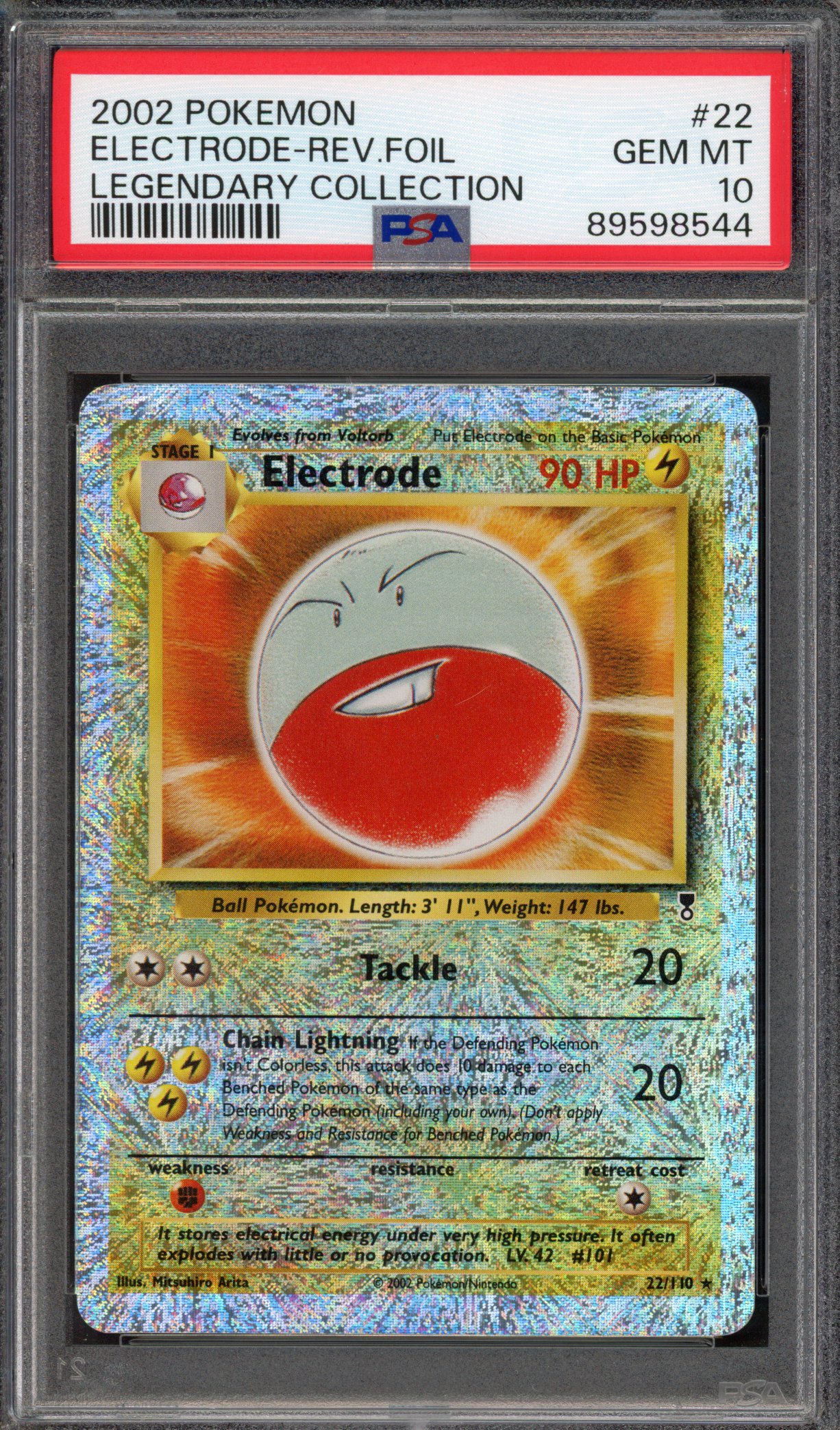 Pokémon TCG PSA 10 Electrode 22 Reverse Foil, Legendary Collection