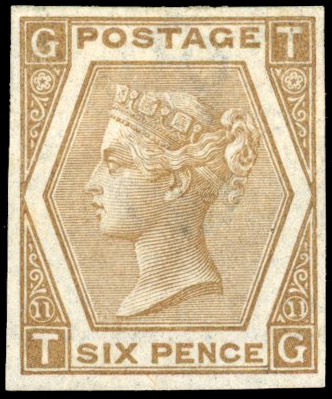 GB SG 122 1872 6d Plate 11 imprimatur