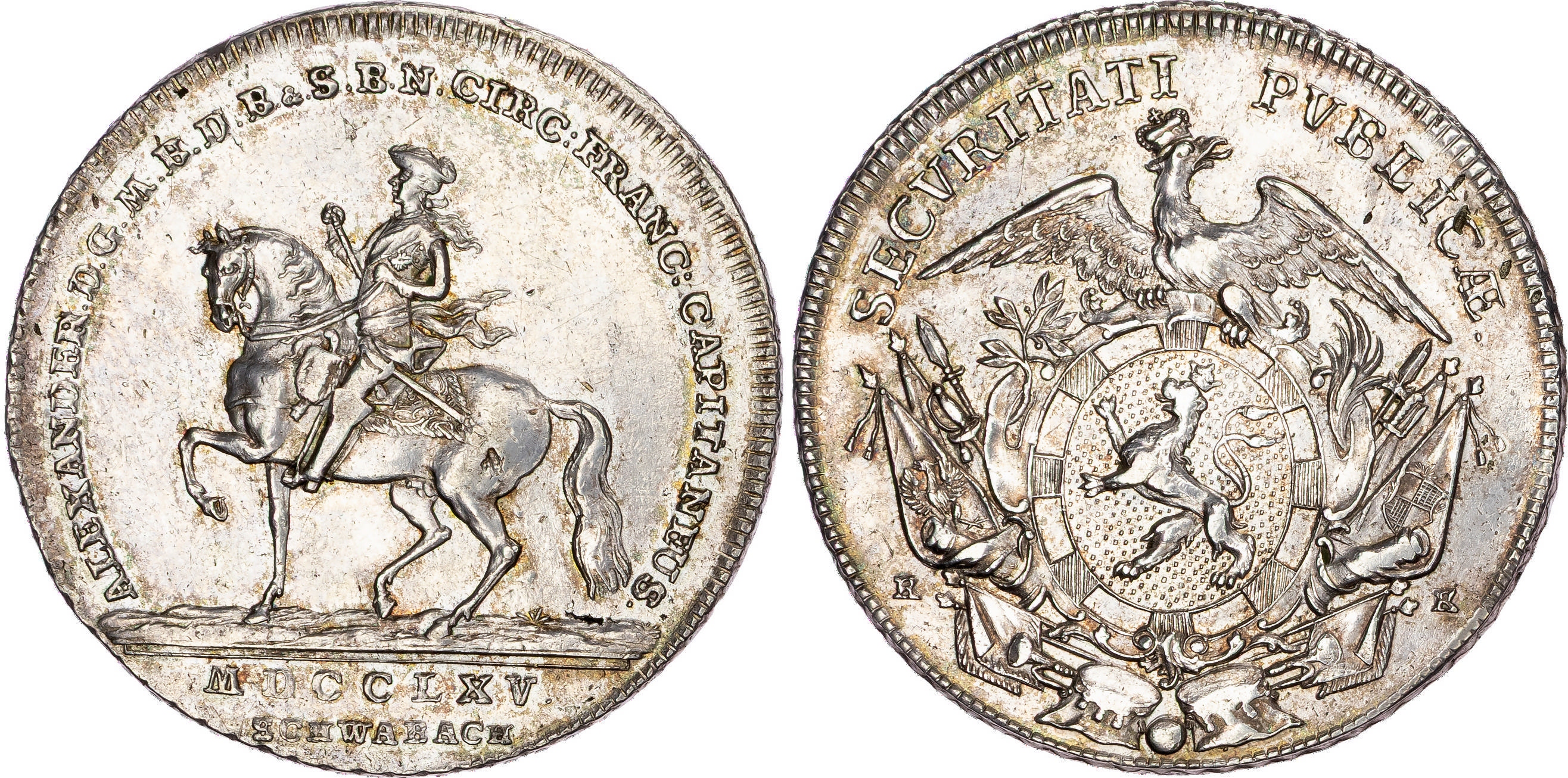 Germany, Brandenburg-Ansbach, Carl Alexander (1757-1791), silver Taler