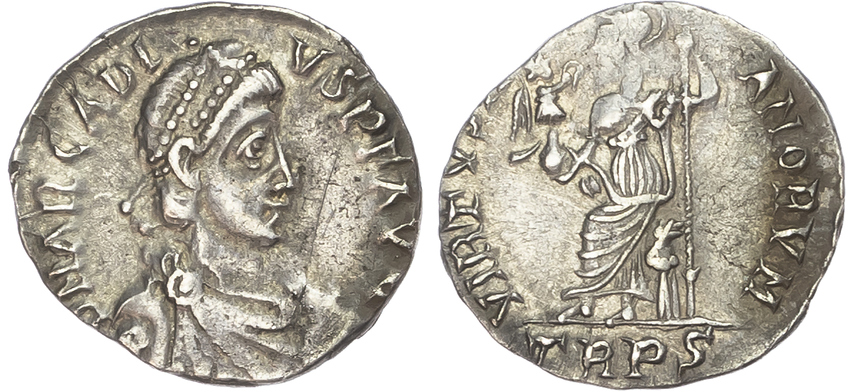 Arcadius (AD 383-408) AR Siliqua, Trier, AD 392-395, 1.56g.