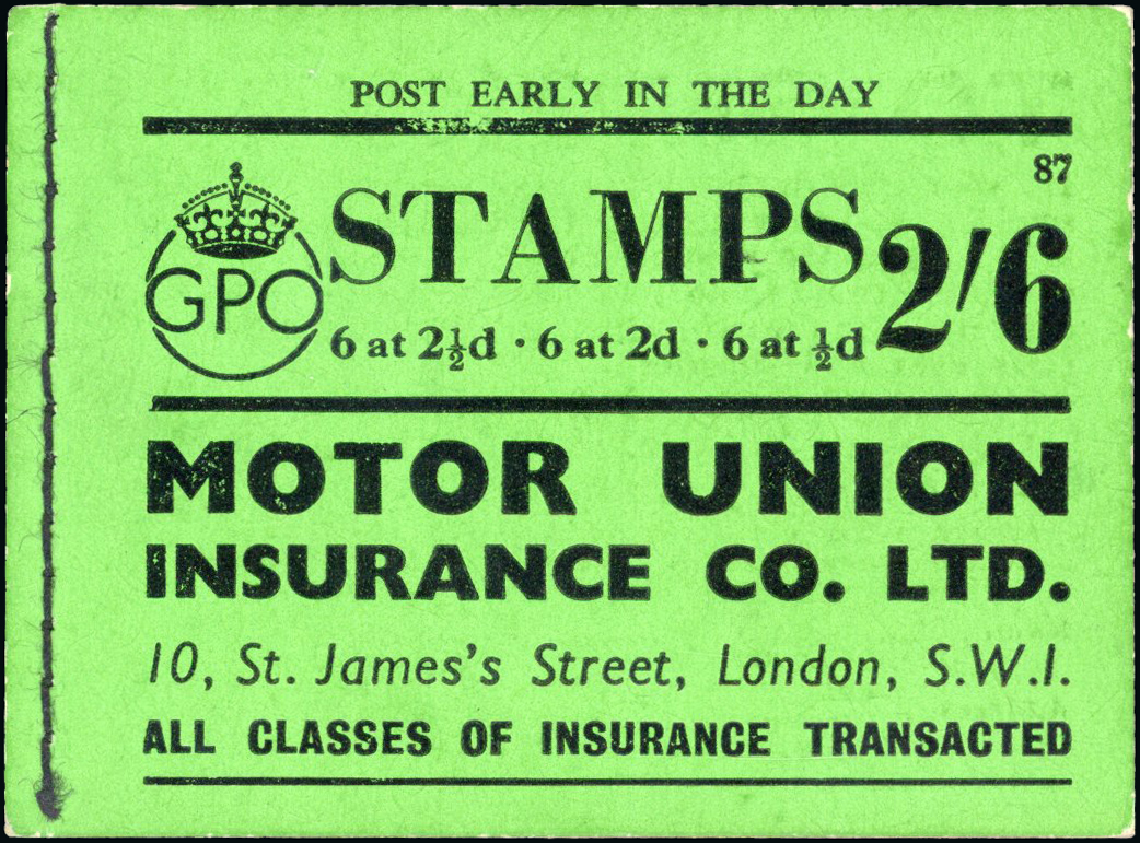 1940 2s6d Booklet (Edition 87). A fine and fresh example all panes watermark inverted. 