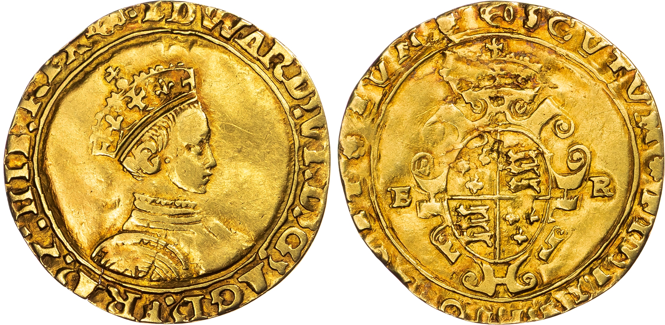 Edward VI (1547-53), AV Half-Sovereign 4.31gm., second period (24th January 1549-18th December 1550).