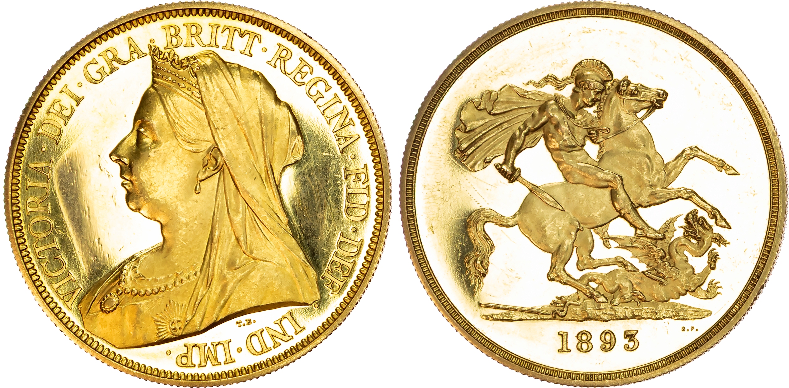 Victoria (1837-1901), Proof Five Pounds, 1893.