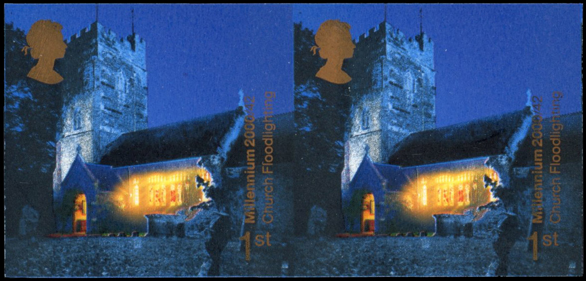 GB SG 2171 2000 Church imperforate pair mint