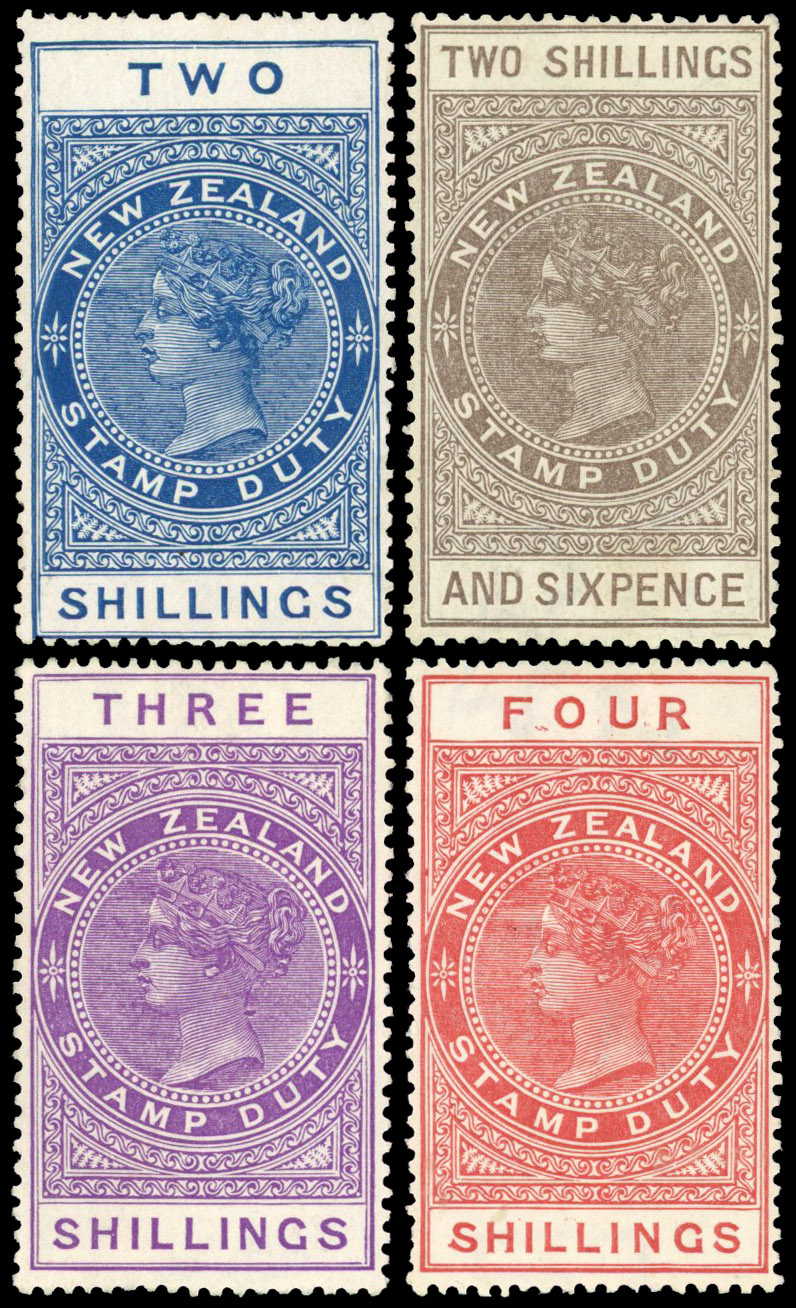 New Zealand 1913-21 postal fiscals 2s to 4s