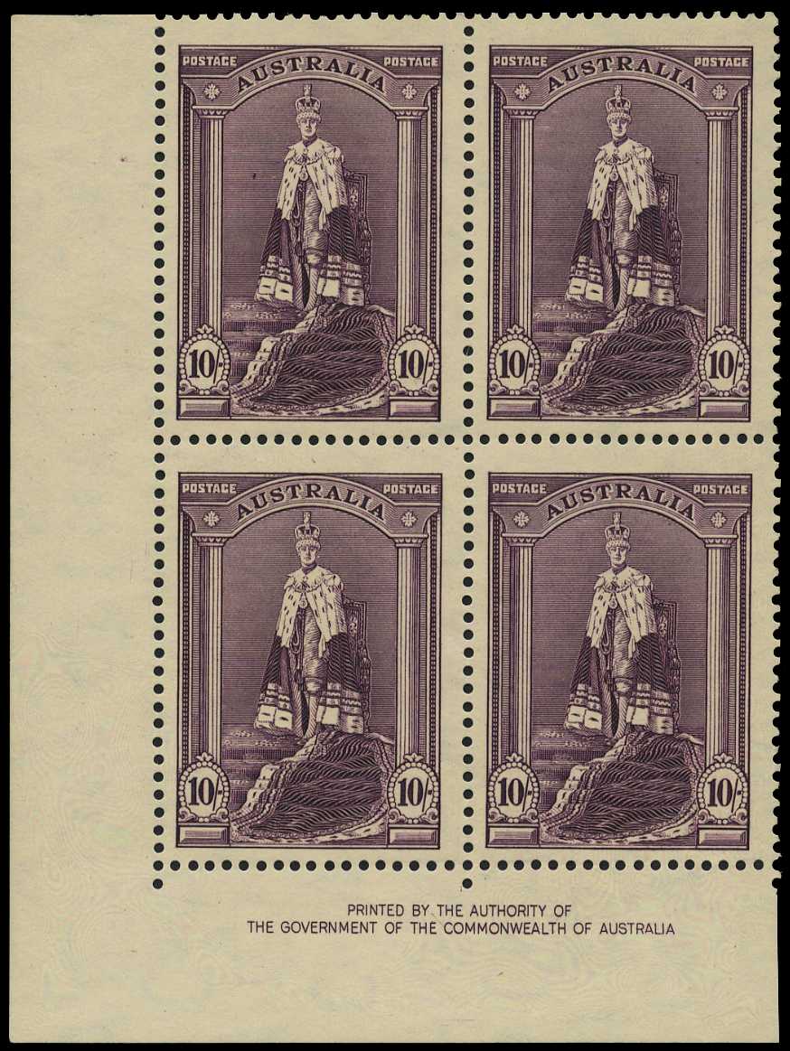 1938 10/- Robes thick paper, By Authority...