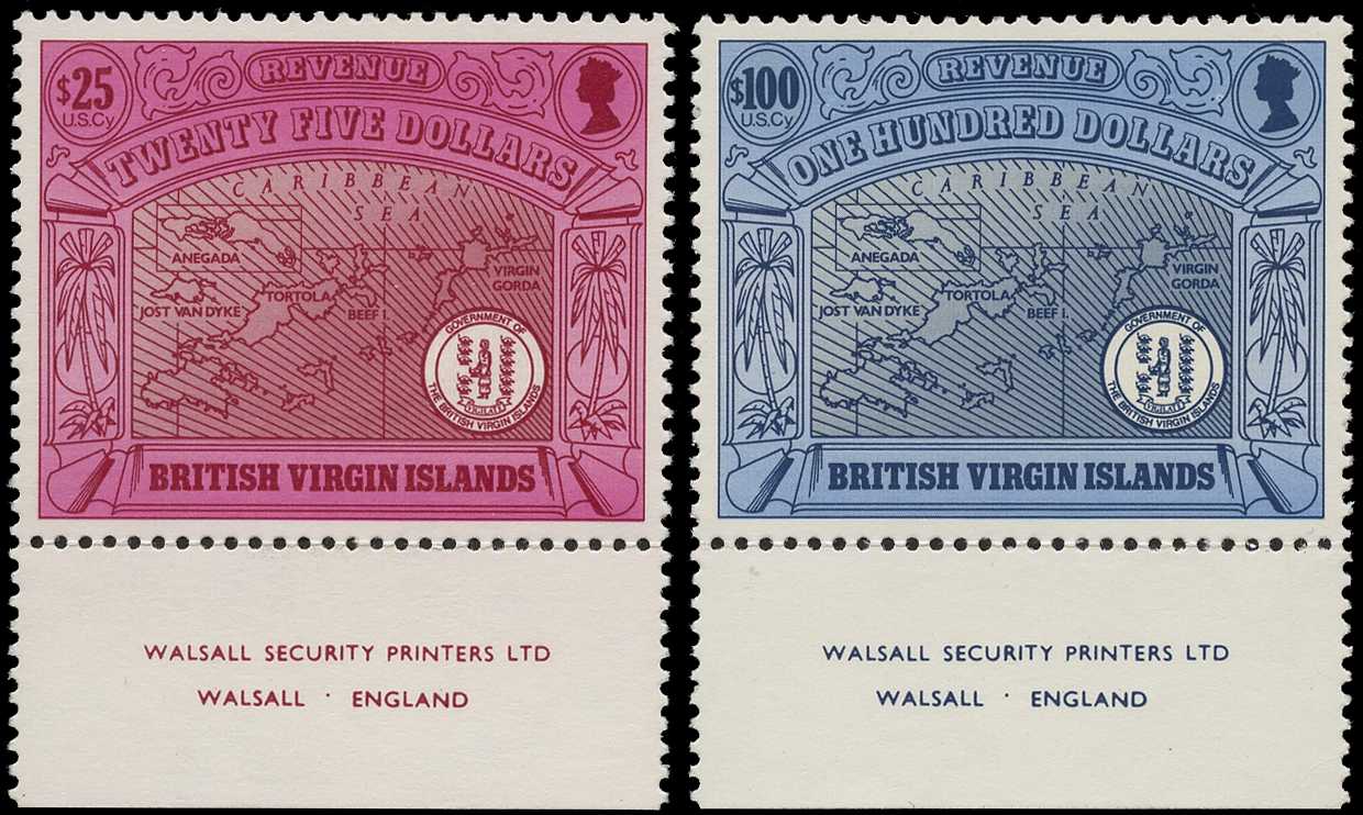 1988 $25 magenta and $100 blue, without...