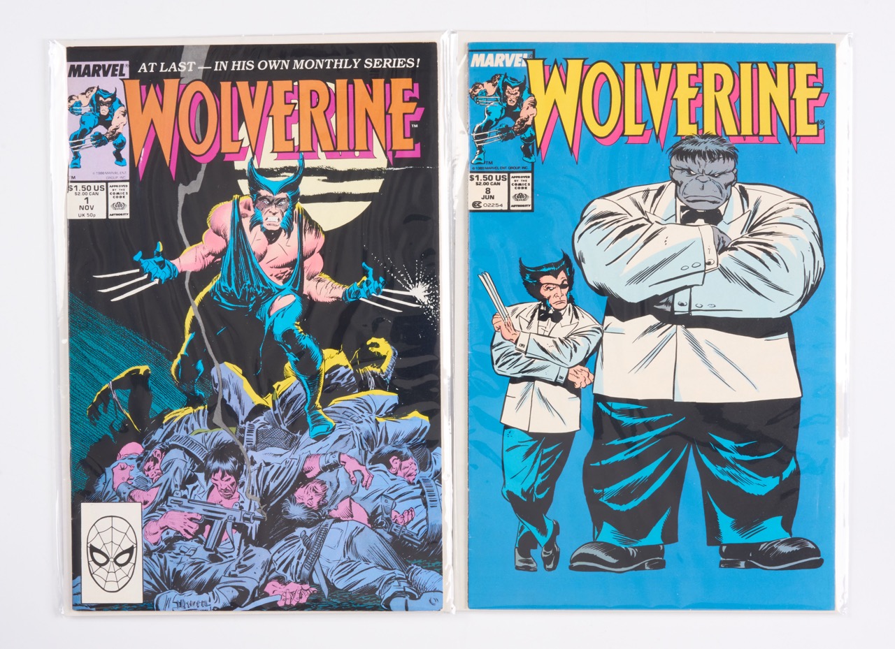 Wolverine #1 & #8 Hulk and Wolverine Cover Art by John Buscema (Marvel Comics, 1989) Total 2