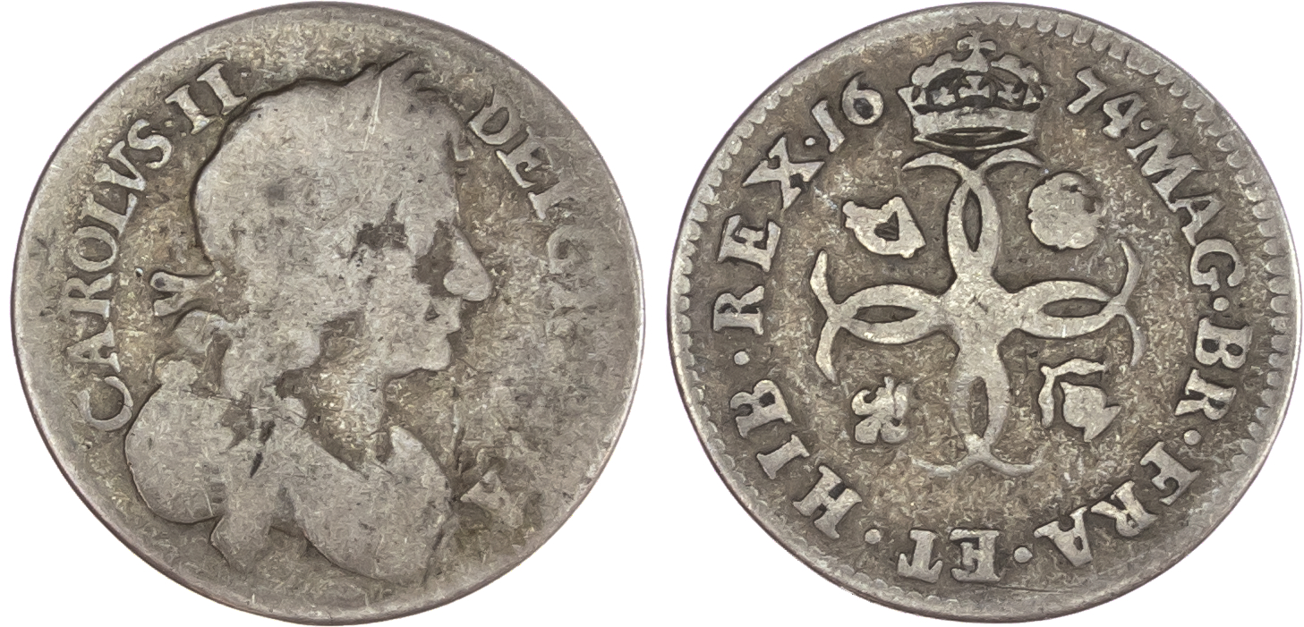 Charles II (1660-85), Maundy Set, 1674, Fourpence, Threepence, Twopence and Penny, laureate and draped bust right, legend