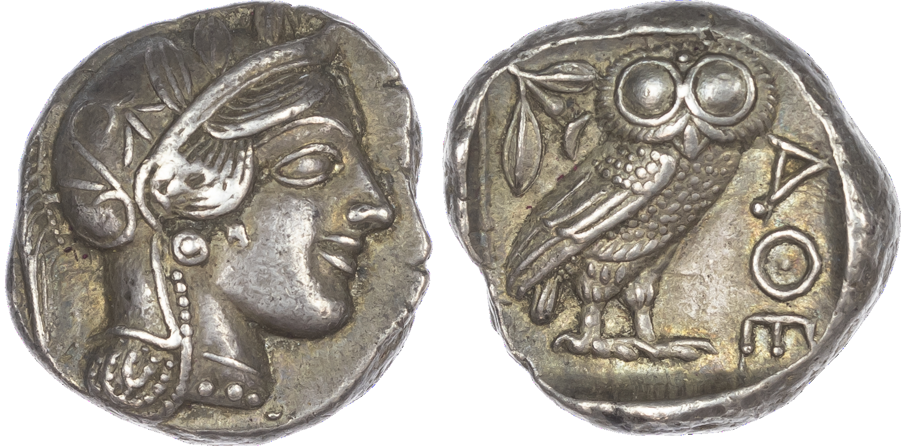 Attica, Athens (c. 454-404 BC) AR Tetradrachm, 17.25g. Helmeted head of Athena facing right. Rev. Owl standing right,