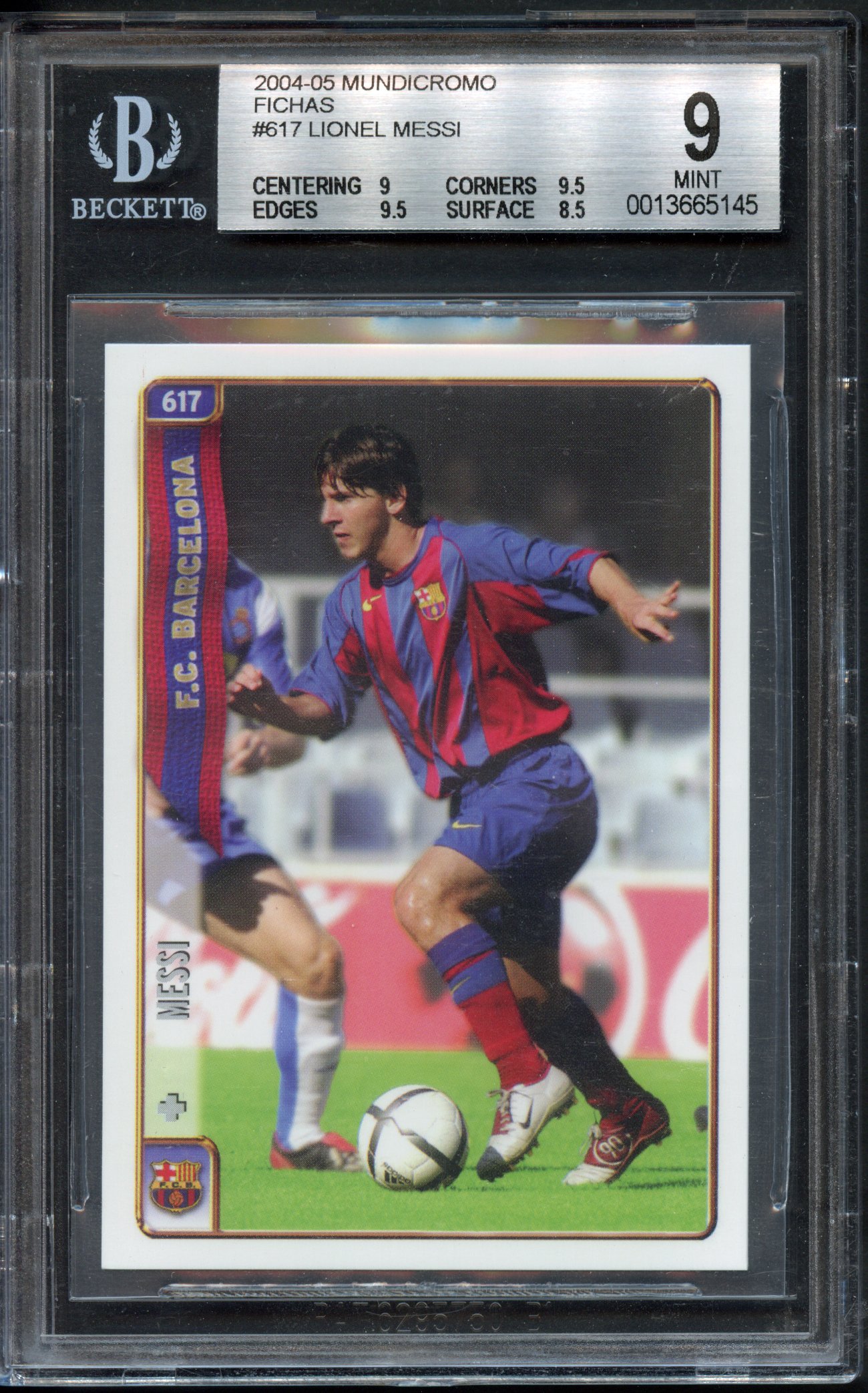 BGS 9 2004-2005 Mundicromo Fichas Lionel Messi #617 Rookie