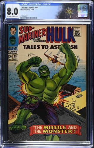 Tales to Astonish #85 CGC 8.0 Stan Lee story, Jack Kirby and Bill Everett cover (Marvel Comics, 1966)
