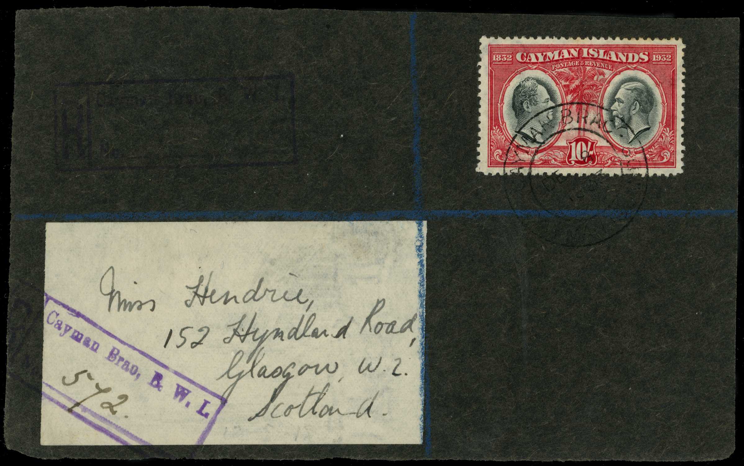 1933 Part of parcel label with 10s...